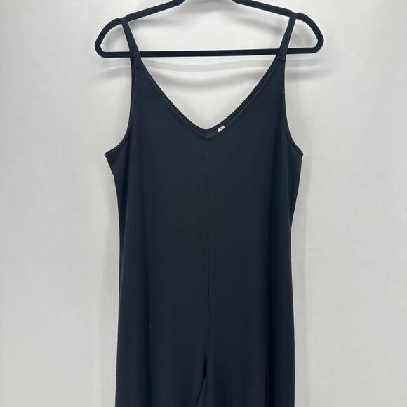 ATHLETA‎ Wind Down Sleep V Neck Romper Size M Black Waffle Knit Lounge Cozycore - Picture 3 of 11